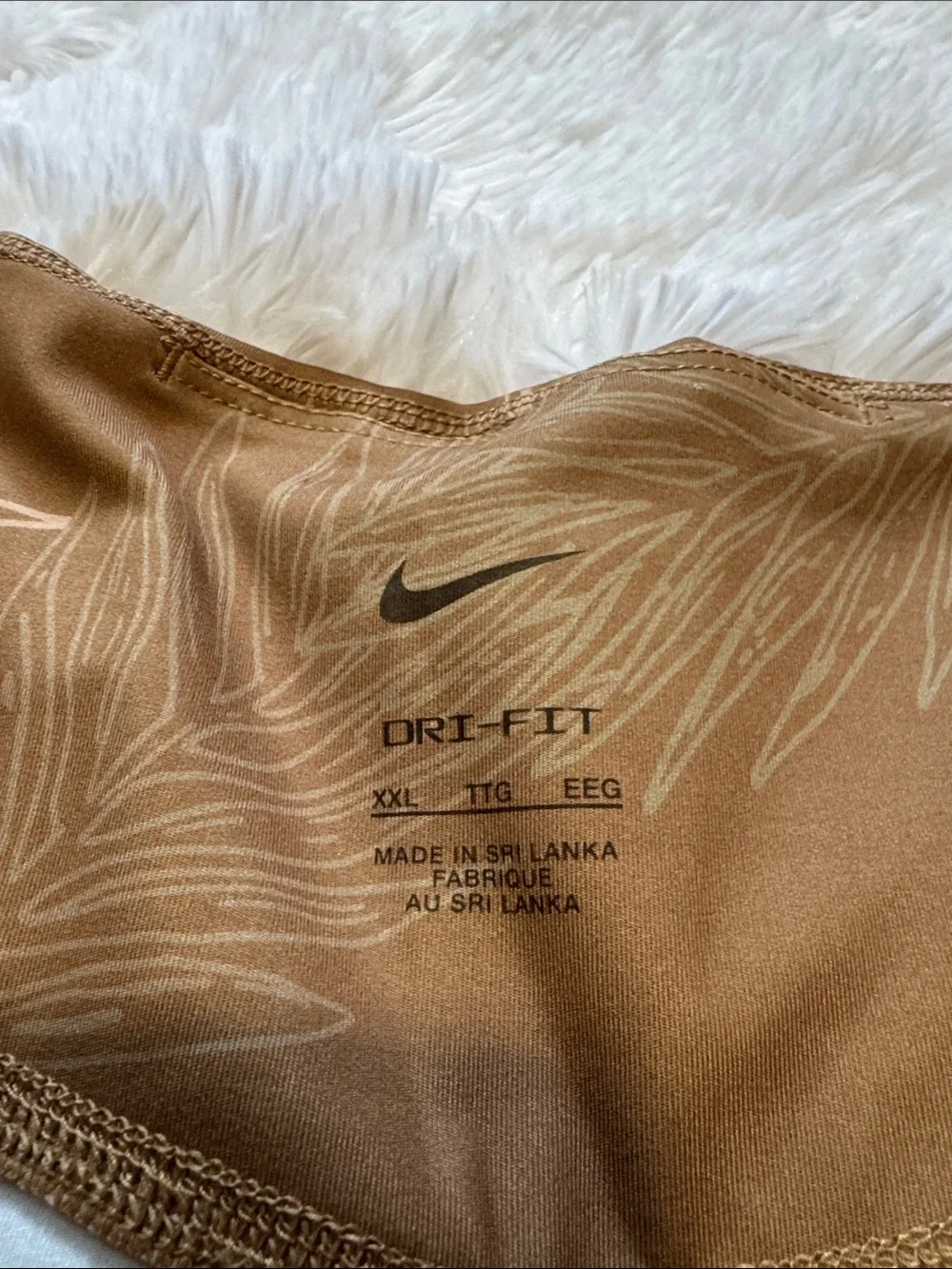 Nike Dri-Fit Biker Shorts Tropical Leaves Print Size XXL